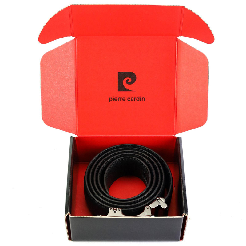 Pierre Cardin stylowy pasek do spodni skóra naturalna samozaciskowa klamra