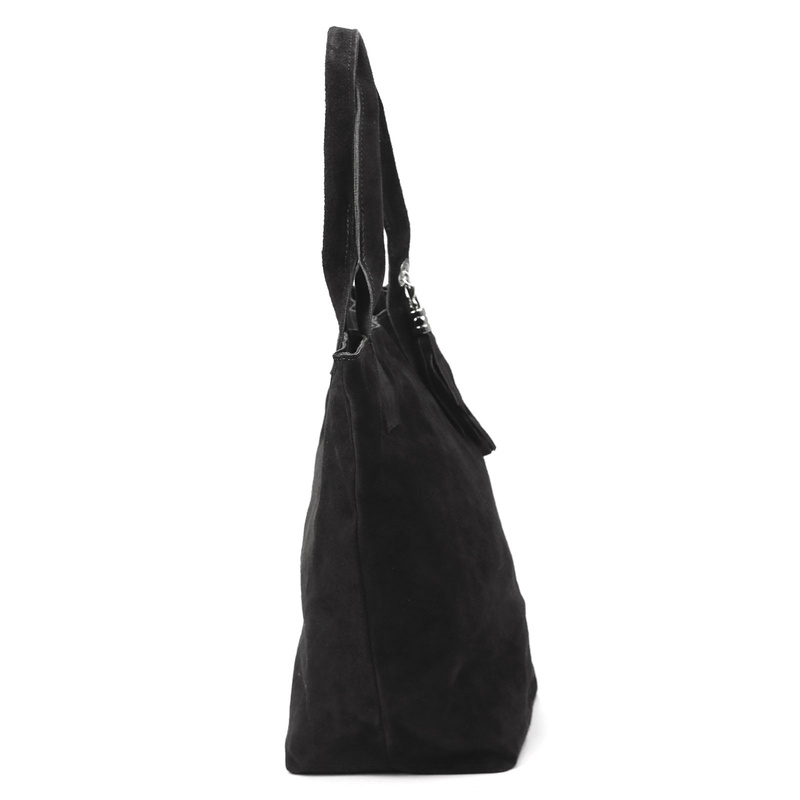 Vera Pelle damska shopperbag skóra naturalna zamszowa torebka na ramię duża