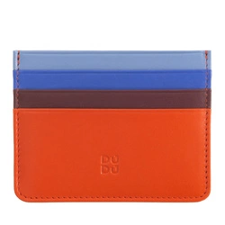 DUDU Etui na karty dokumenty skóra naturalna małe kontrastujące kolory