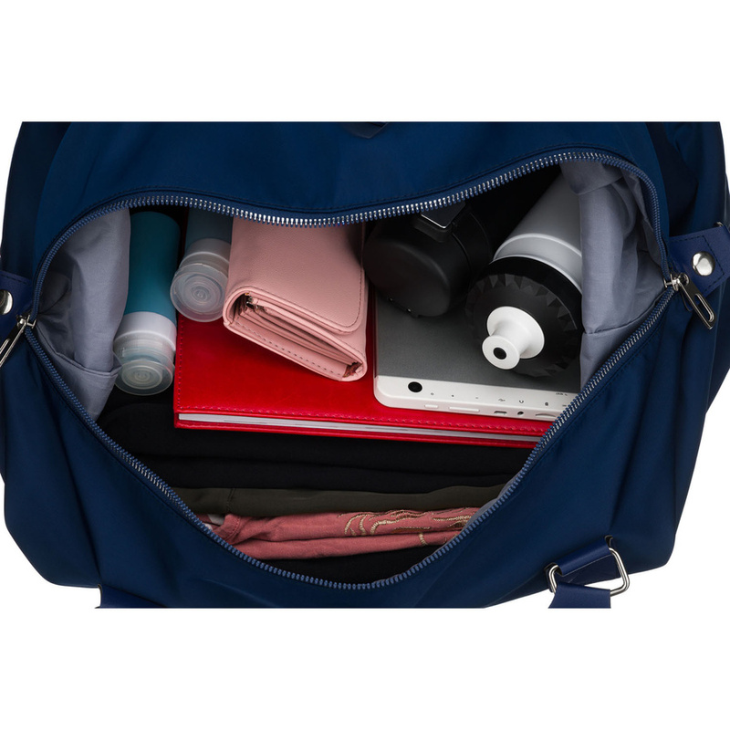 Sportowa torba treningowa z poliestru w granatowym kolorze, jednokomorowa - Peterson