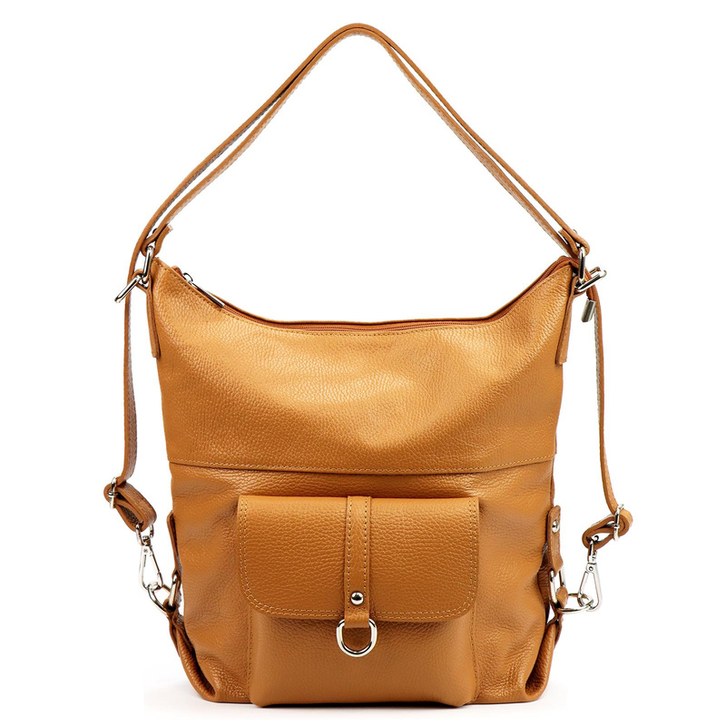 PATRIZIA Duża elegancka damska skórzana torebka na ramię z kieszeniami