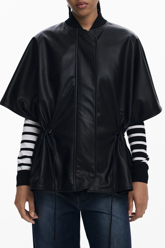 DESIGUAL DAMSKI CZARNY PONCHO