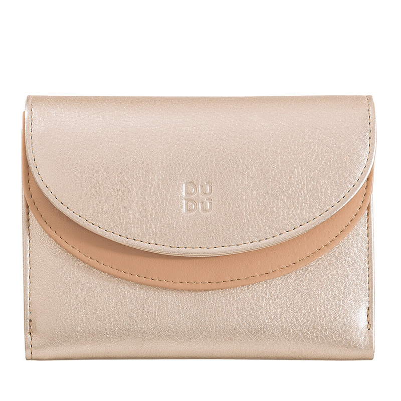 DUDU mała damska portmonetka skóra naturalna kompaktowy portfel
