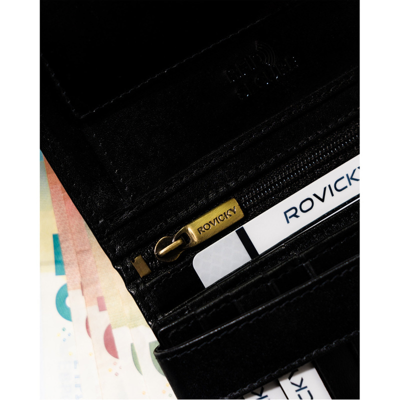 Skórzany męski portfel Rovicky N104L-RVT RFID