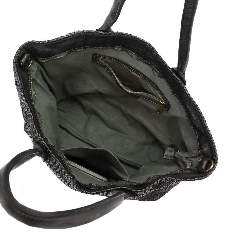 VS Pleciona shopperbag damska Damska torebka na ramię ze skóry naturalnej