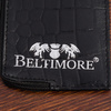 Etui na dokumenty karty czarne skórzane skóra croco slim Beltimore J06