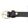 DUDU Damski skórzany pasek Skinny Waist Belt, Made in Italy, H 20mm, do sukienek, spodni jeansowych, ze złotą klamrą