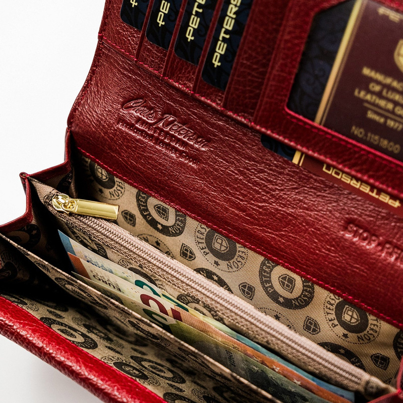 Skórzany damski portfel Peterson PTN ST-415 SNAKE