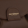 Brązowa listonoszka damska ze skóry ekologicznej zamykana na klips magnetyczny - Peterson