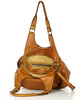 Włoska torebka skórzana z kieszenią z przodu retro bag handmade - MARCO MAZZINI brąz camel