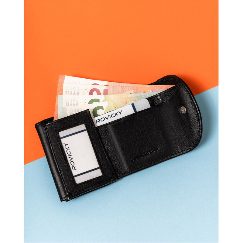 Skórzana mała minimalistyczna portmonetka damska