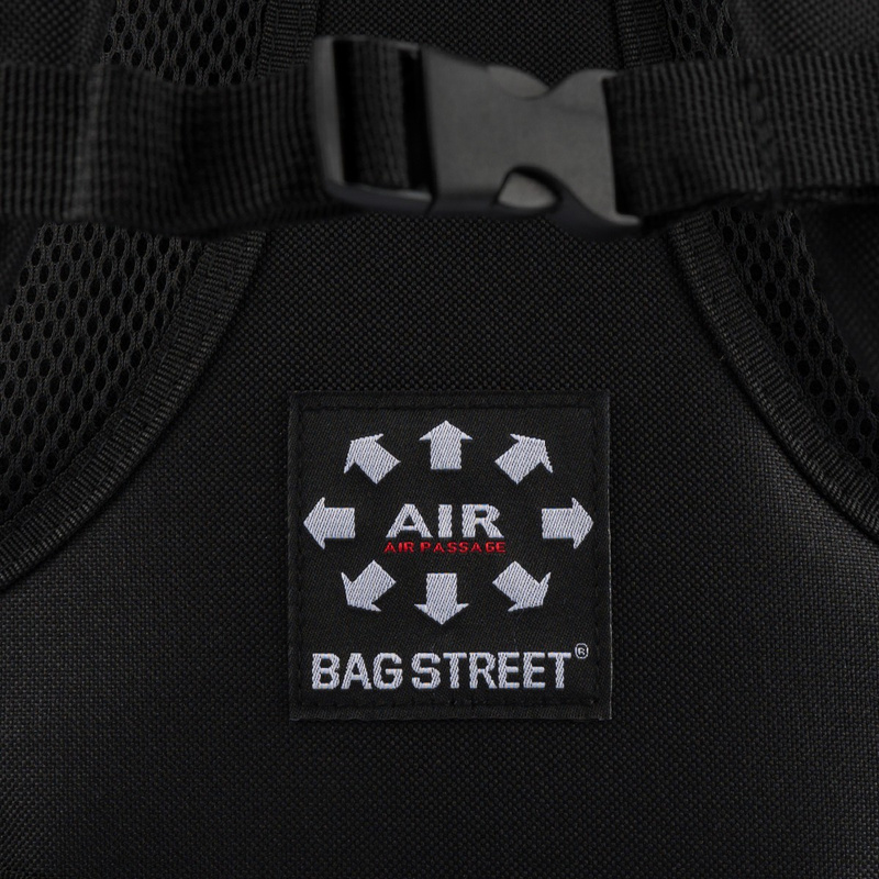 MORO-CZARNY Solidny 3KOMOROWY plecak miejski SPORTOWY duży M83