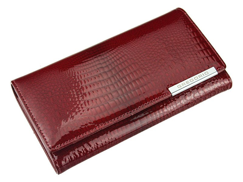Gregorio damski portfel skóra naturalna podłużny klasyczny skóra krokodyla
