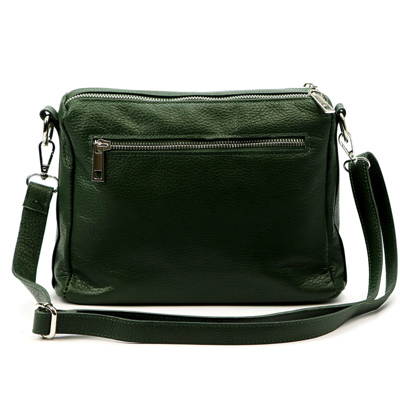 Luka damska listonoszka na ramię skóra naturalna dwie komory trzy kieszenie