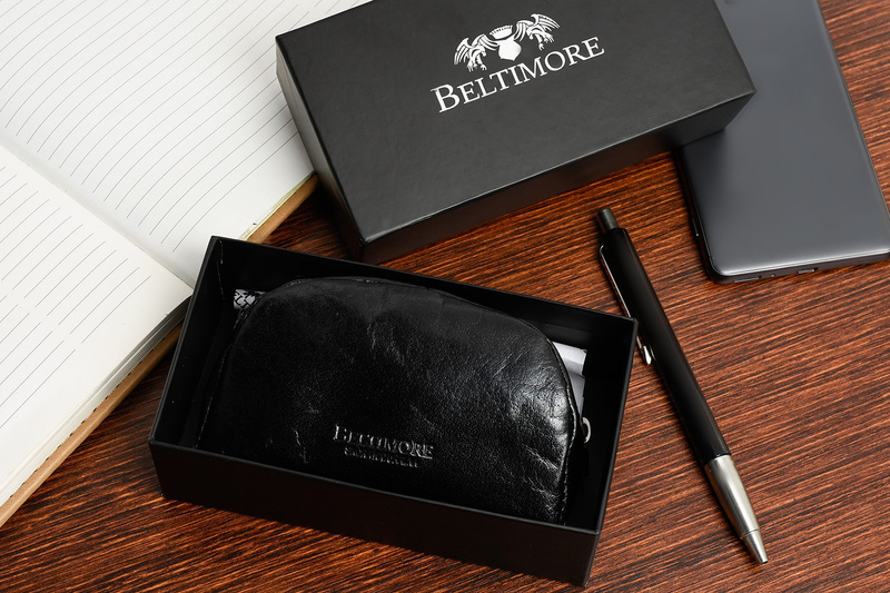 Czerwone skórzane etui na klucze pieniądze Beltimore G85