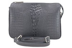 Torebka damska z motywem CROCO - Szara ciemna