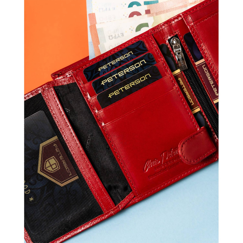 Damski portfel z naturalnej skóry Peterson PTN 70614-9-NGV