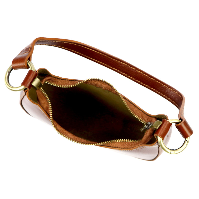 Skórzana listonoszka Modna Damska torebka na ramię Półksiężyc Florence