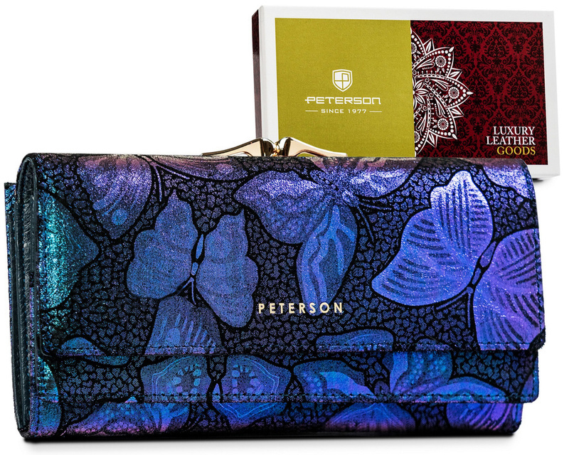 Skórzany damski portfel Peterson PTN 421028-ONBF