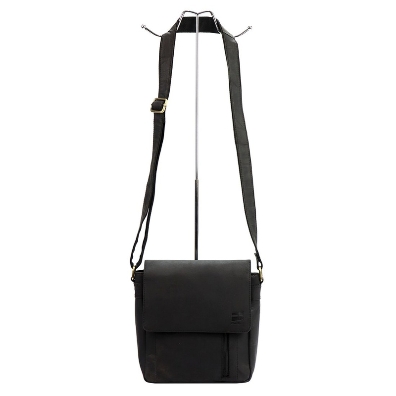 Nordee Saszetka męska z kieszeniami ze naturalnej skóry regulowany pasek