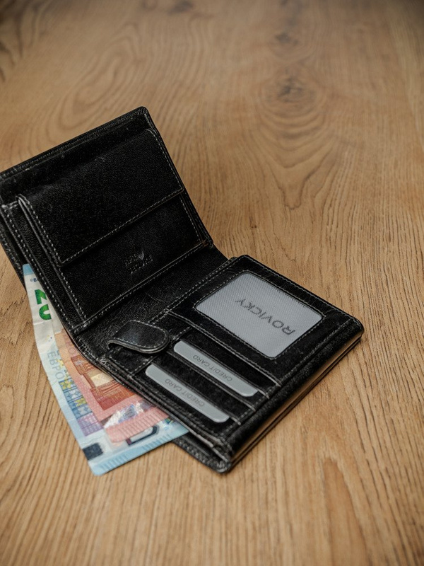 Skórzany męski portfel Rovicky PC-102-BAR RFID
