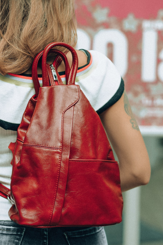 Plecak Damski Skórzany Trójkąt Pojemny Beltimore Q60