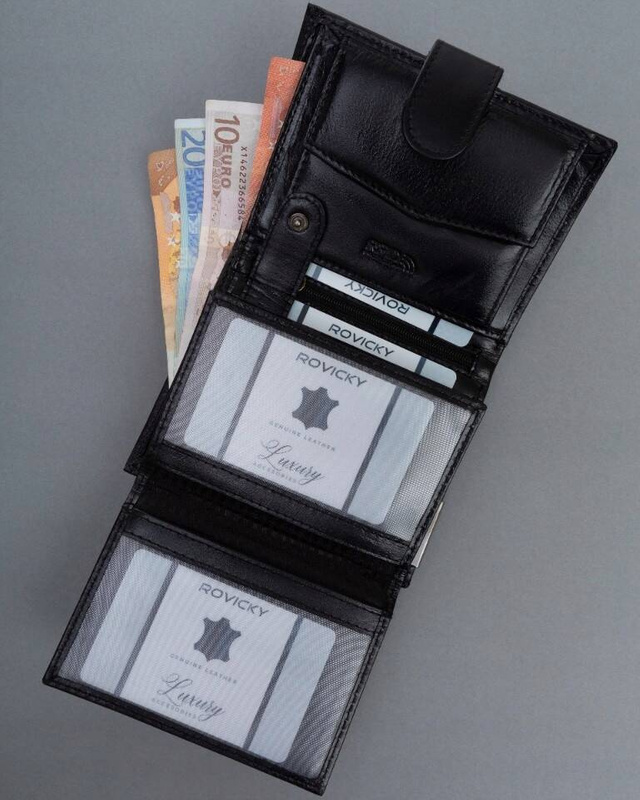 Duży skórzany portfel męski z RFID marki Ronaldo