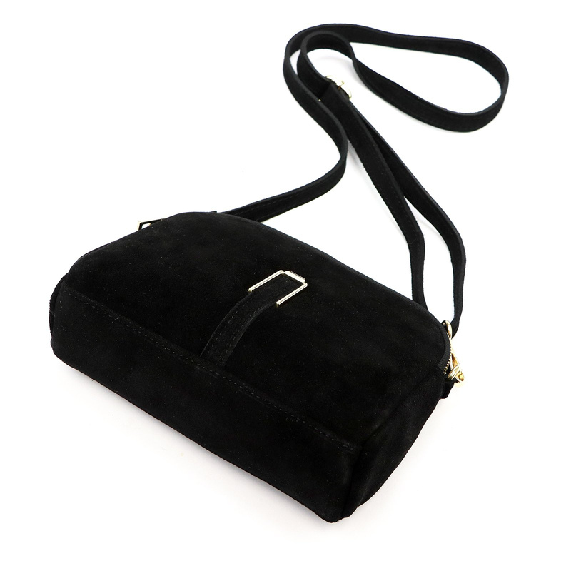 Dwukomorowa damska listonoszka skórzana zamszowa torebka na ramię Luka