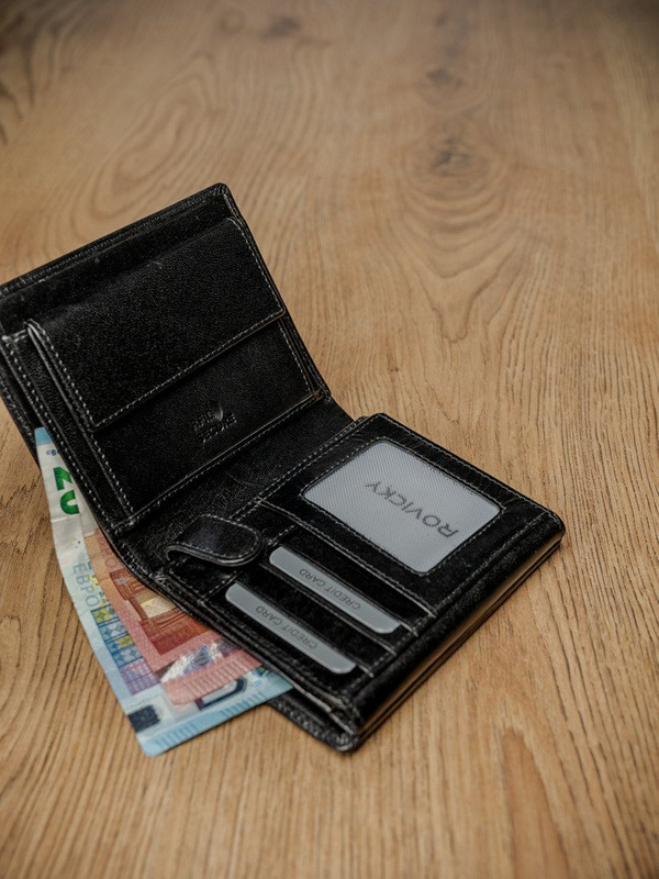 Skórzany męski portfel Rovicky PC-102-BAR RFID
