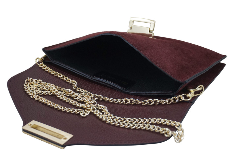Stylowa kopertówka zamszowa Barberinis - Bordowa