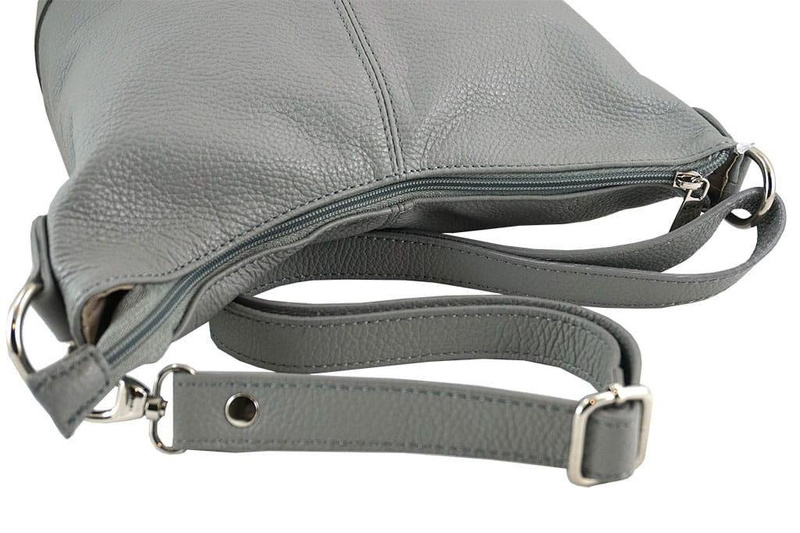 Modna torebka włoska skórzana - Beżowa