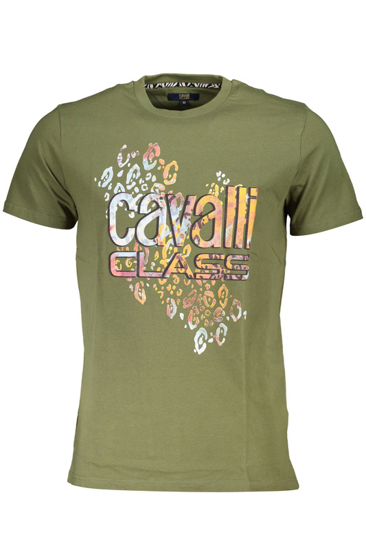 CAVALLI CLASS T-SHIRT Z KRÓTKIM RĘKAWEM MĘSKI ZIELONY