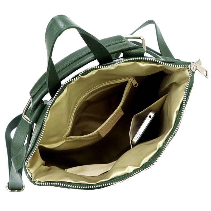 Luka Skórzany damski miejski plecak na ramię z kieszeniami pojemny