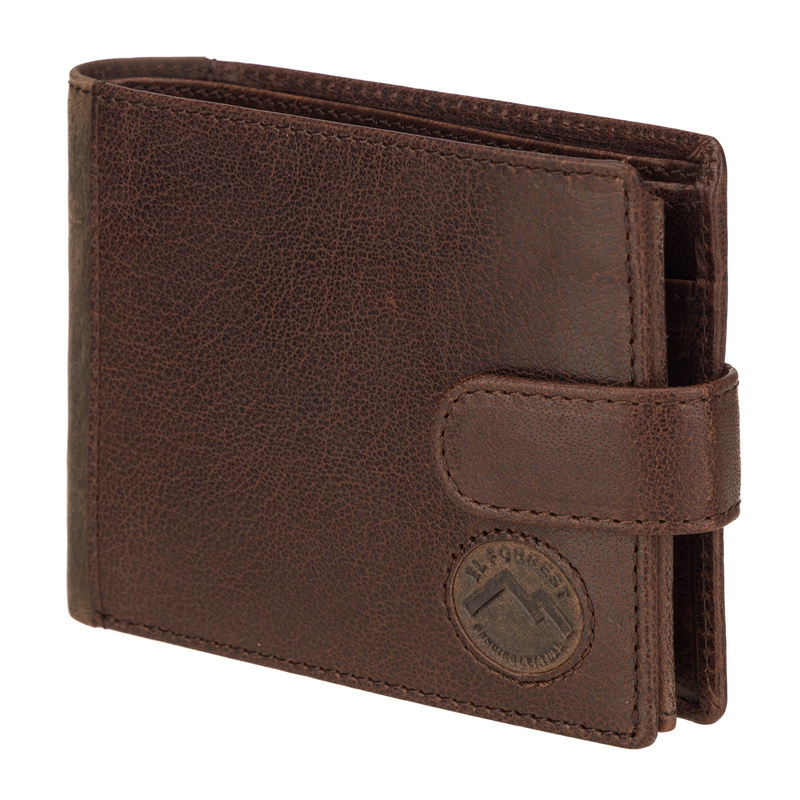 Zapinany Skórzany męski portfel EL FORREST z RFID