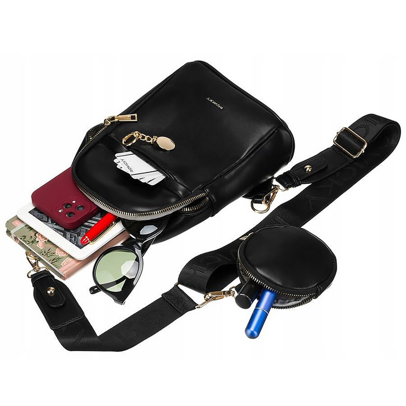 Rovicky Listonoszka Damska Torebka Na Ramię Crossbody Skóra Eko Z Etui