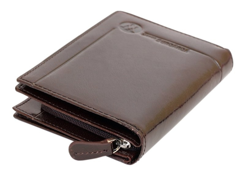 Coveri damski portfel skóra naturalna pionowa portmonetka zapinana duża