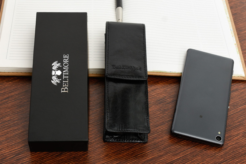 Etui na długopisy pojemne czarne skórzane Beltimore G91