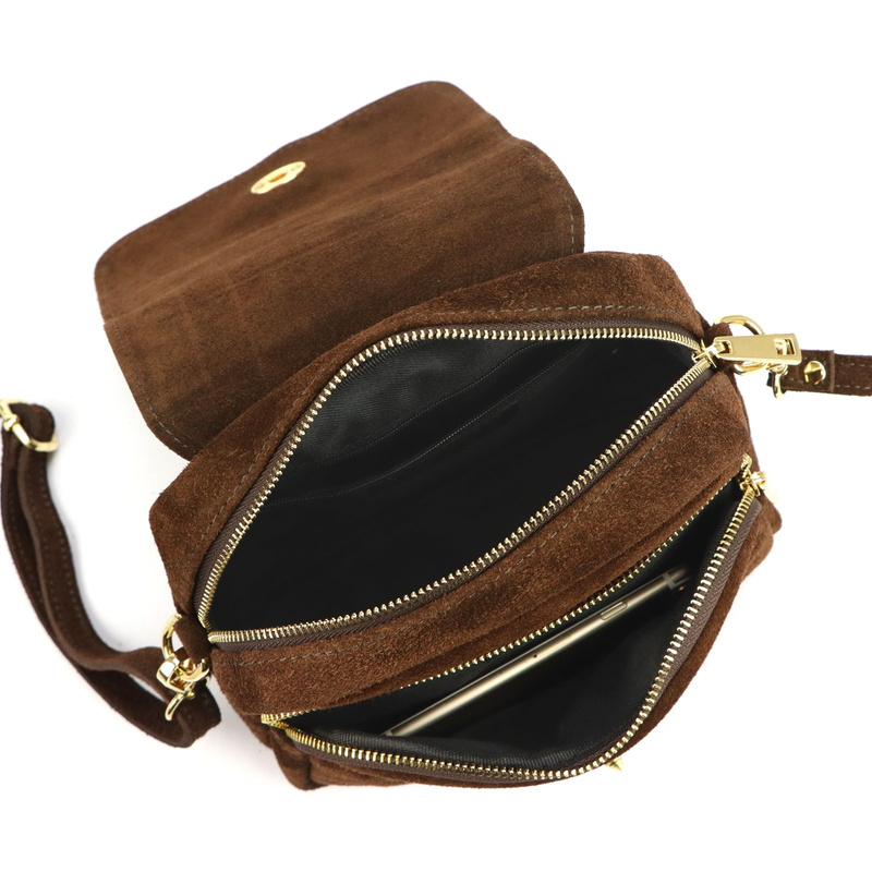 Damska skórzana mała zgrabna listonoszka torebka przez ramię Luka