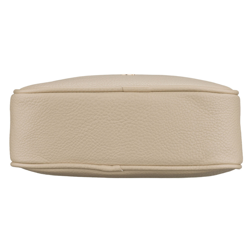 Torebka-listonoszka crossbody z kieszeniami na suwak, wykonana ze skóry ekologicznej w beżowym kolorze - Rovicky