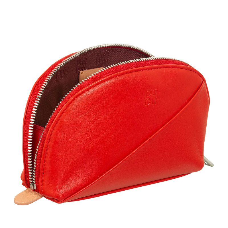 DuDu Kosmetyczka podróżna skóra naturalna z zamkiem błyskawicznym
