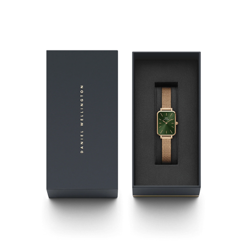 ZEGAREK DAMSKI DANIEL WELLINGTON Quadro Pressed Melrose Emerald 20mm DW00100445+ BOX (zw505n)