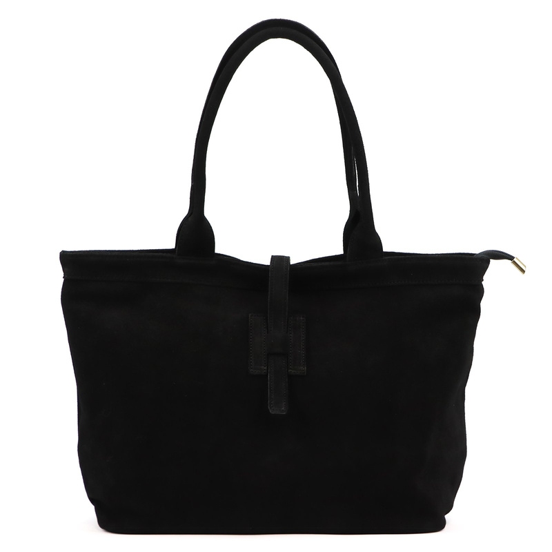 Vera Pelle zamszowa damska shopperbag skóra naturalna torebka na ramię duża