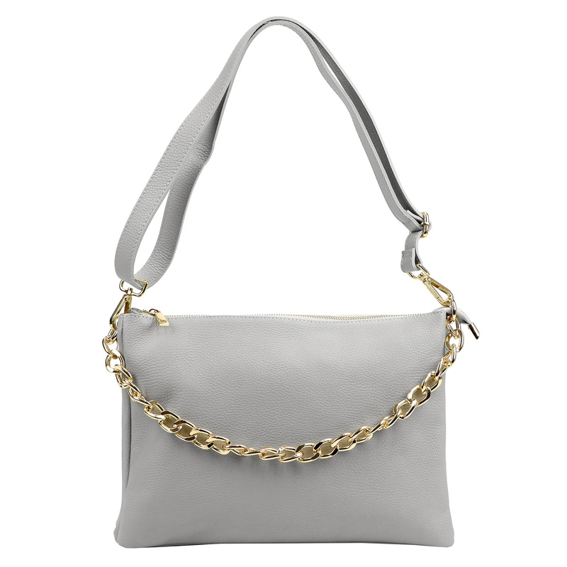 Vera Pelle damska listonoszka skórzana torebka przez ramię 3 komory