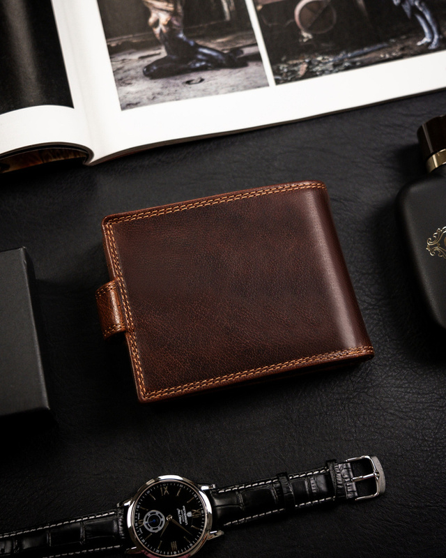 Skórzany męski portfel Peterson PTN WL-0305L-COM