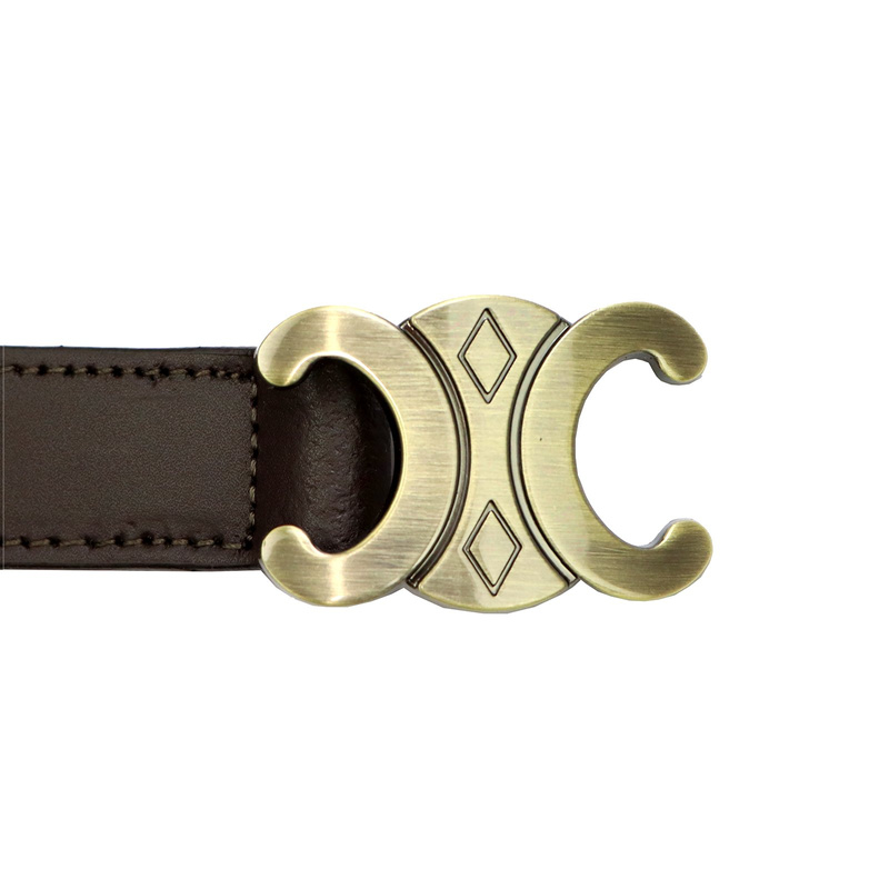 Damski pasek skórzany ze stylową klamrą Gregorio