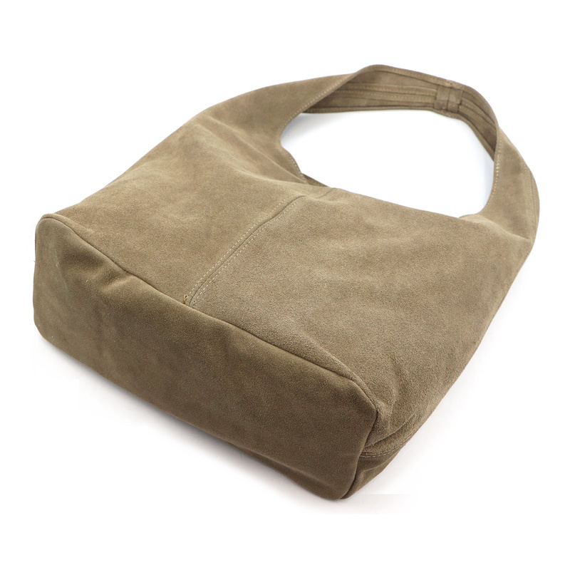 Vera Pelle damska duża torebka na ramię skóra naturalna zamszowa shopperbag