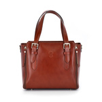 Zgrabny pojemny klasyczny kuferek skórzany 