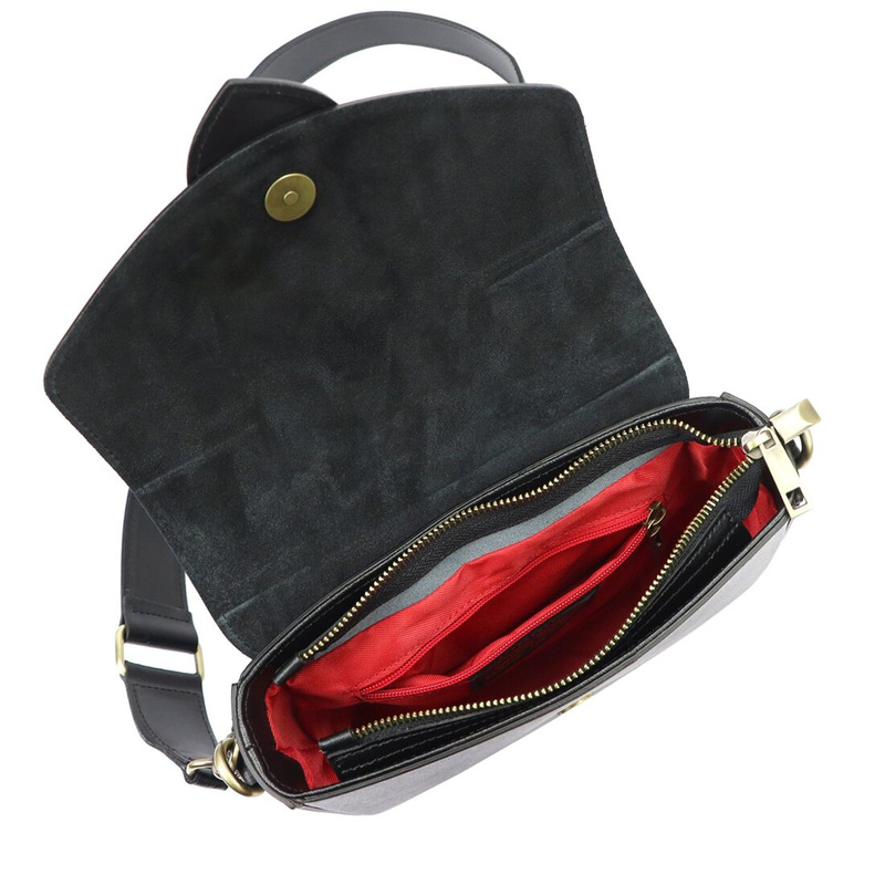 Luka damska listonoszka skóra naturalna torebka przez ramię z klapą