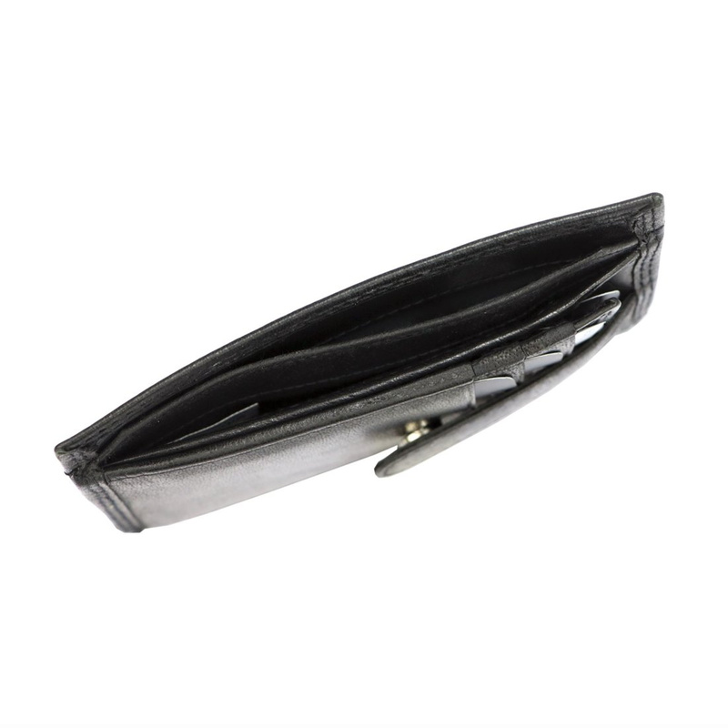 FLACCO męski portfel skóra naturalna składany kompaktowy pojemny