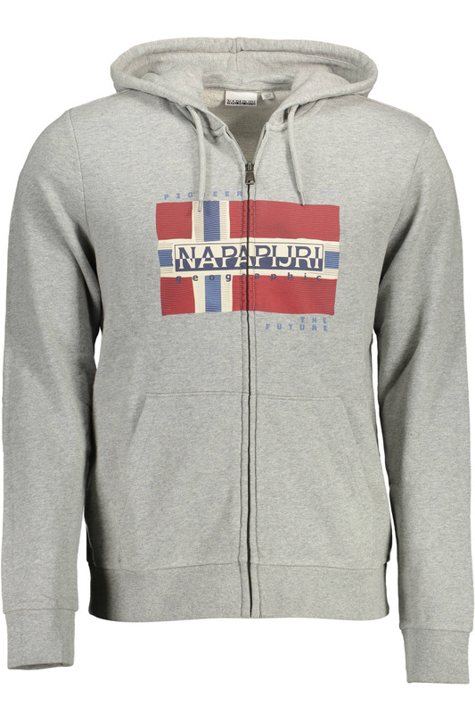 BLUZA NAPAPIJRI Z ZAMKIEM MĘSKA SZARA